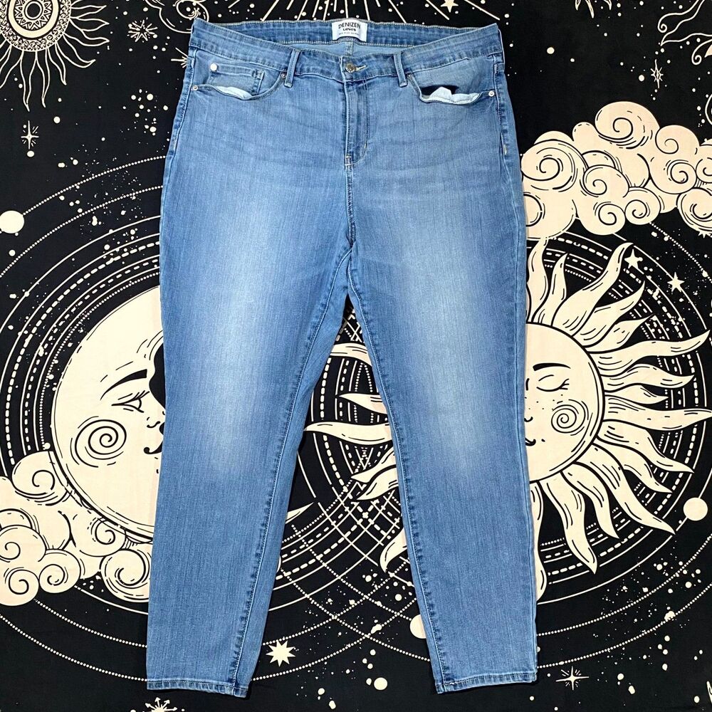 Denizen by Levi's Tapered Jeans Women's 36x27 Blue Cotton Denim Faded Workwear